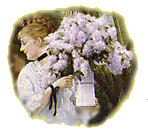 Woman holding lilacs